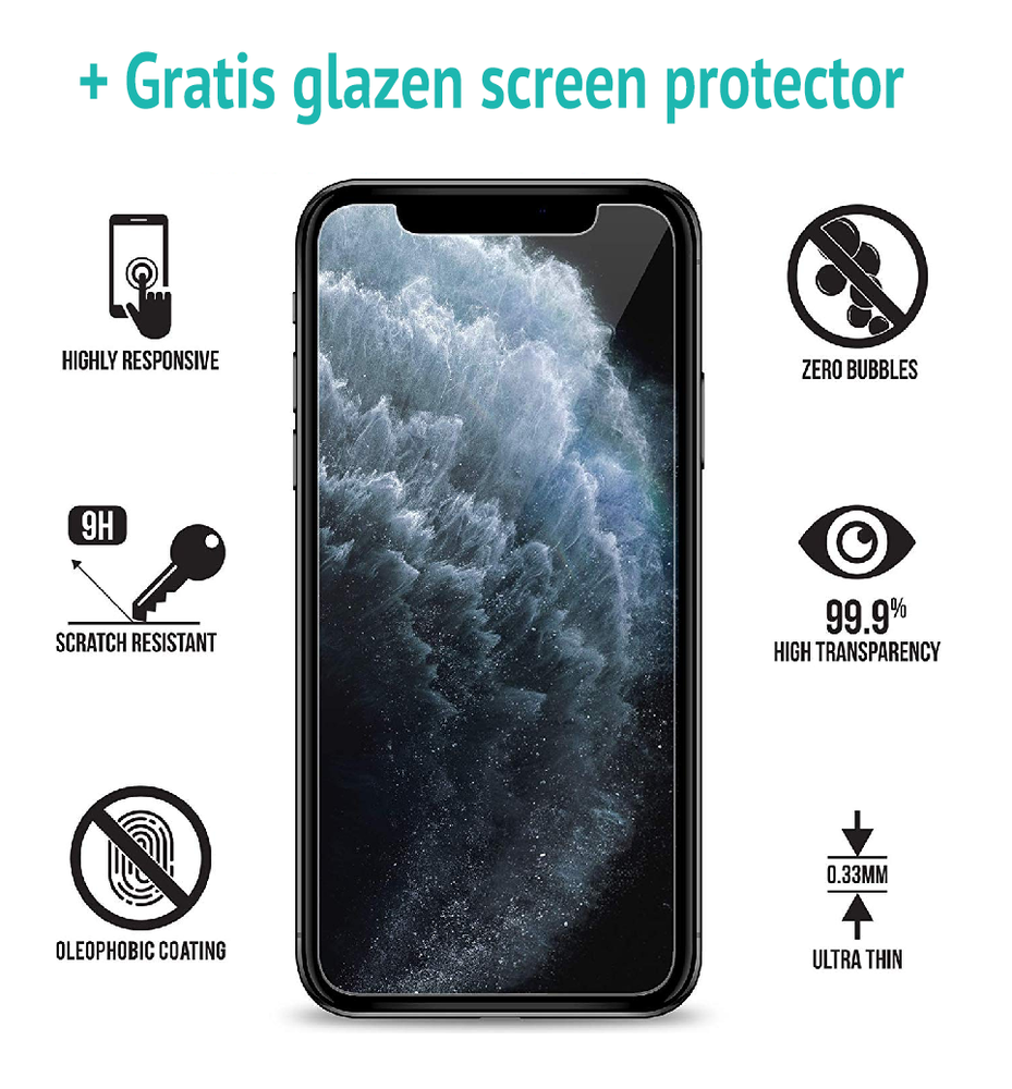 ShieldCase® ShieldCase iPhone 11 Pro Shock case met pashouder + Glazen Screenprotector ShieldCase® ShieldCase iPhone 11 Pro Shock case met pashouder + Glazen Screenprotector