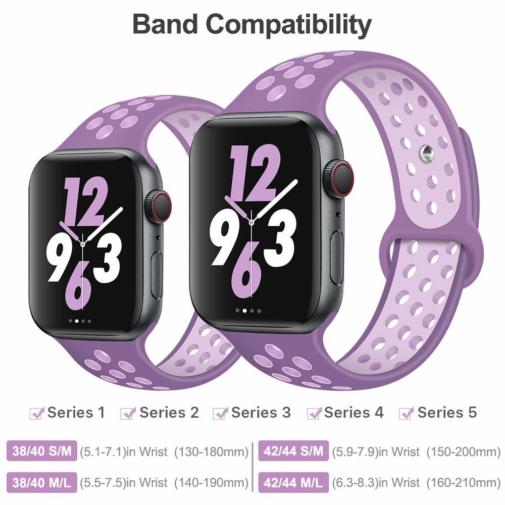 Apple Watch silicone sport+ band (lichtpaars)