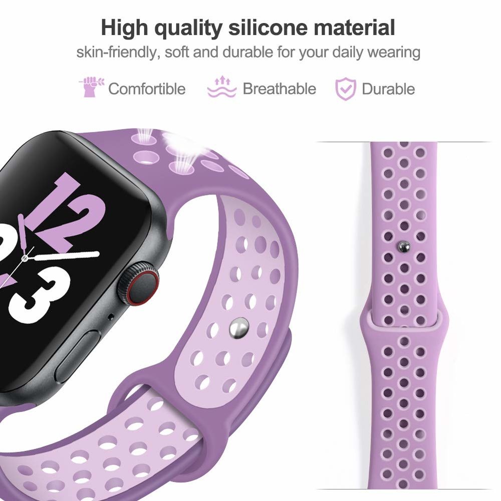 Apple Watch silicone sport+ band (lichtpaars)