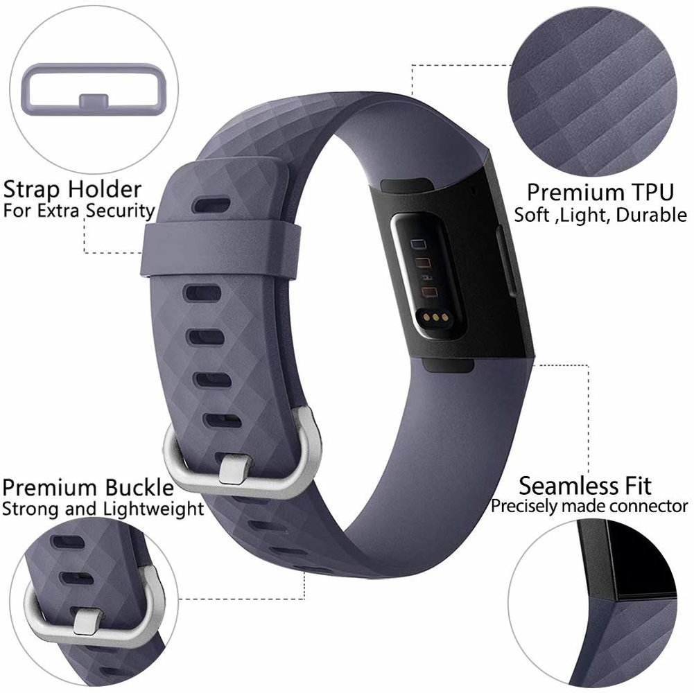 Fitbit Charge 3 silicone band (grijsblauw)