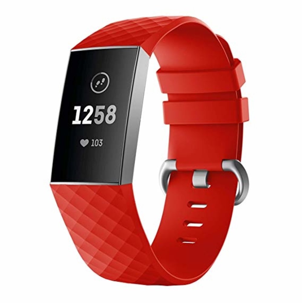 Fitbit Charge 3 silicone band (rood)