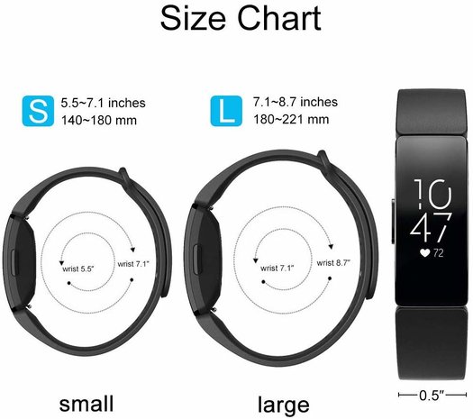 Fitbit Inspire silicone band (zwart)
