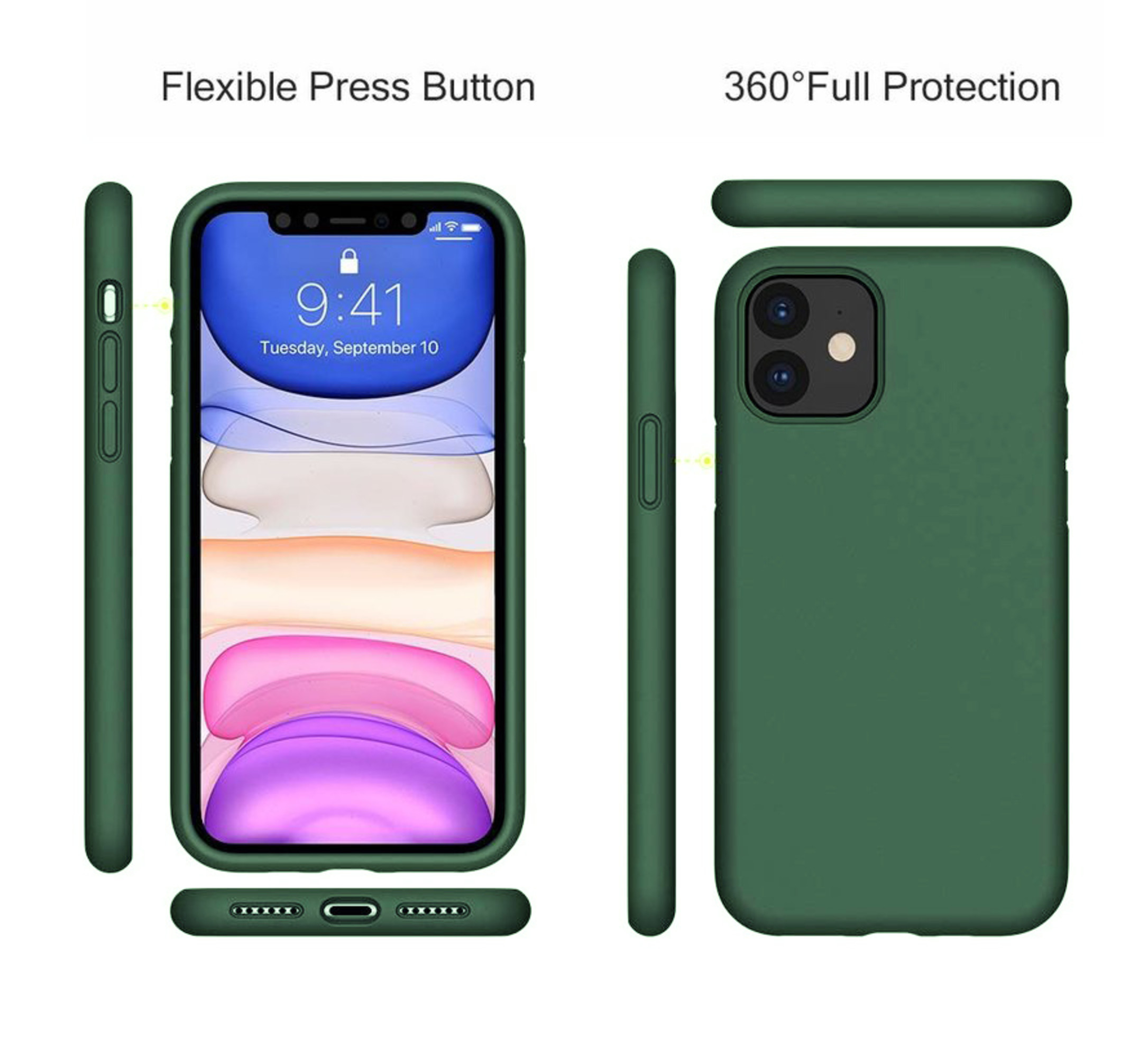 Silicone case iPhone 11 (groen) PhoneFactory