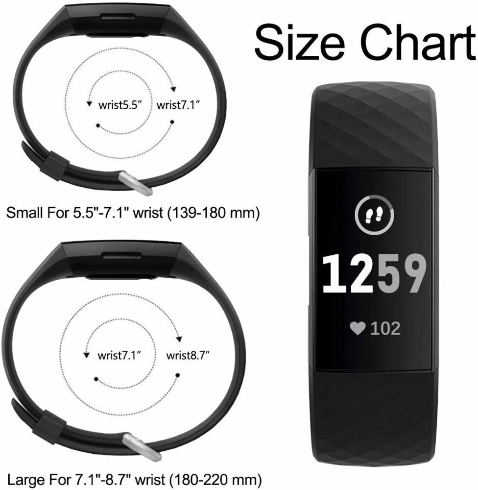 Fitbit Charge 4 silicone band (zwart)