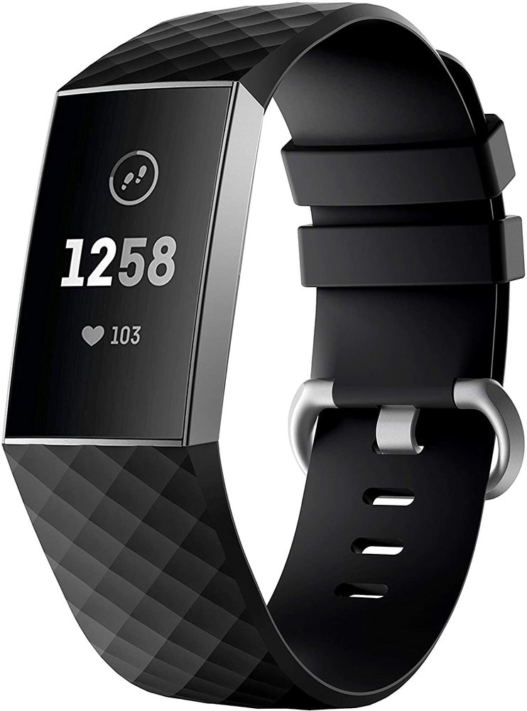 Fitbit Charge 4 silicone band (zwart)