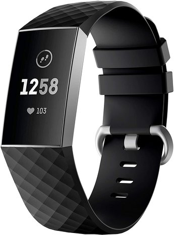 Fitbit Charge 4 silicone band (zwart)