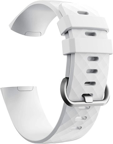 Fitbit Charge 4 silicone band (wit)