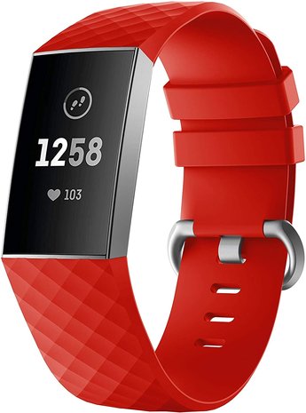 Fitbit Charge 4 silicone band (rood)