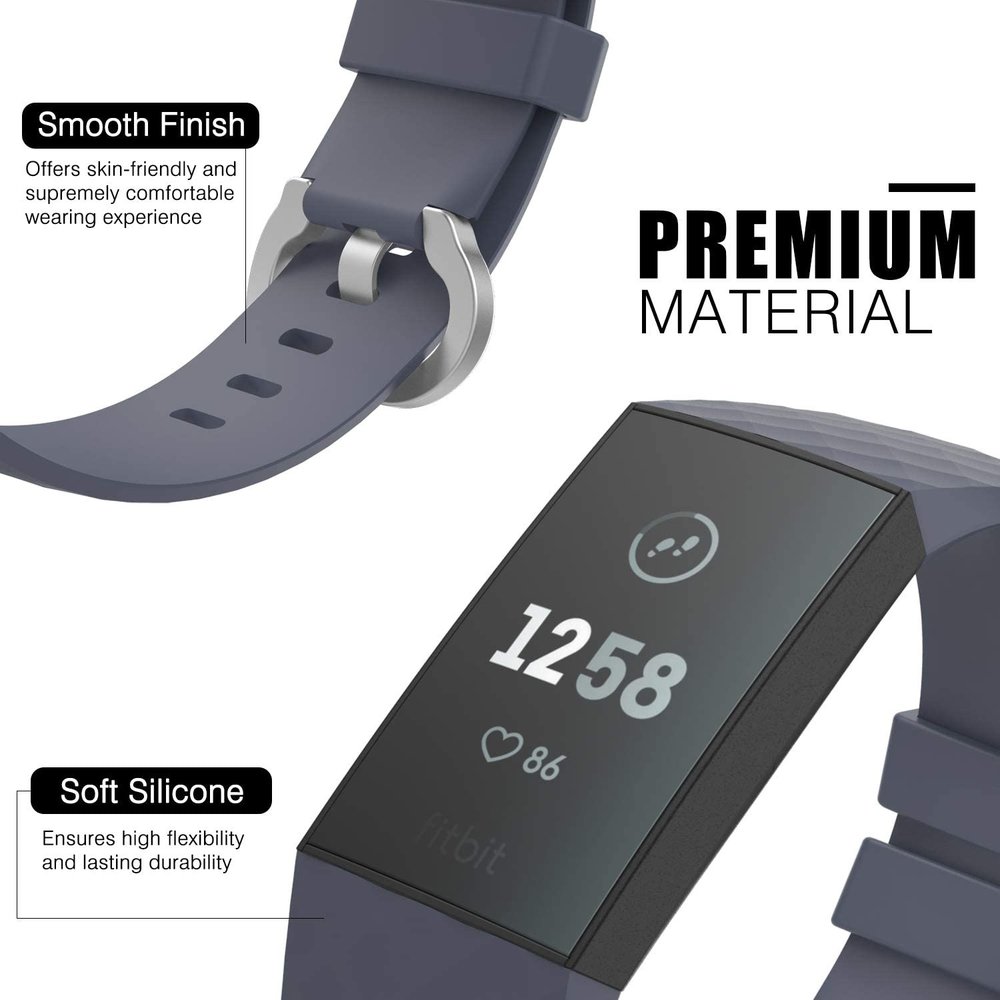 Fitbit Charge 4 silicone band (grijsblauw)