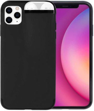 ShieldCase® Shieldcase iPhone 11 Pro Max hoesje met Airpods houder (zwart) ShieldCase® Shieldcase iPhone 11 Pro Max hoesje met Airpods houder (zwart)