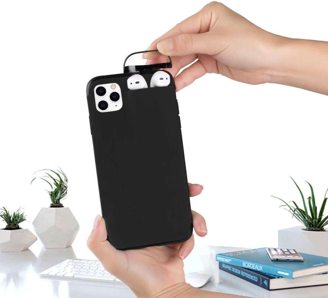 ShieldCase® Shieldcase iPhone 11 hoesje met Airpods houder (zwart) ShieldCase® Shieldcase iPhone 11 hoesje met Airpods houder (zwart)