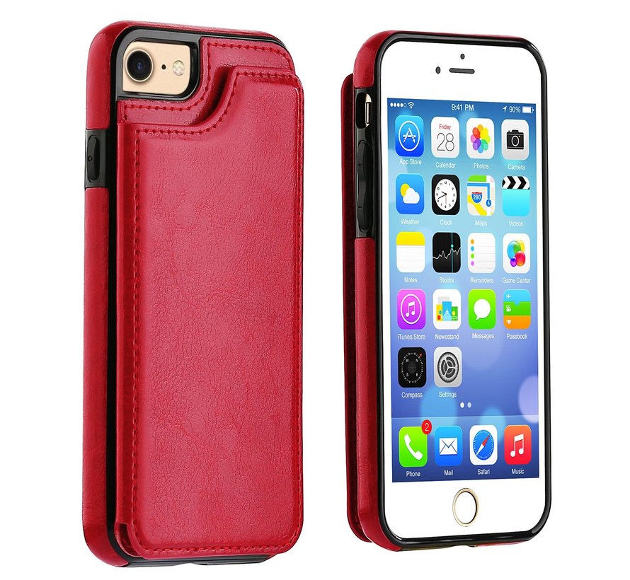 Wallet Case iPhone SE 2020 (rood) PhoneFactory