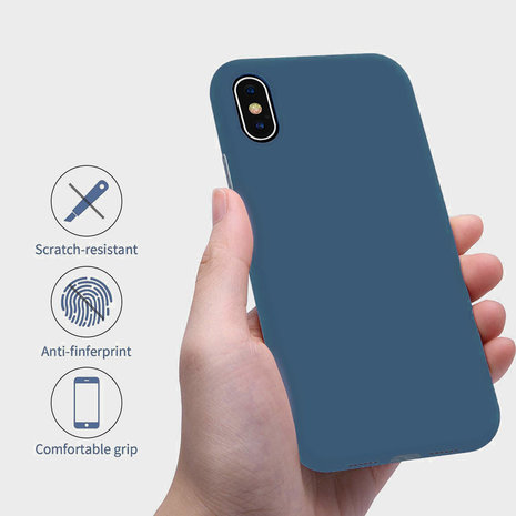 ShieldCase® Shieldcase Silicone case iPhone X (donkerblauw)