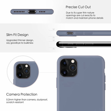 ShieldCase® ShieldCase Silicone case iPhone 11 Pro (lavendel grijs)