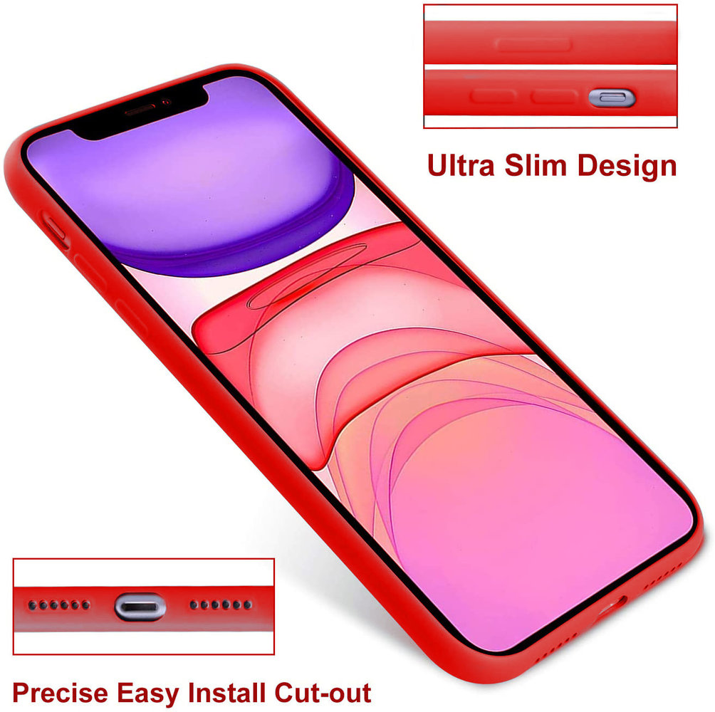 ShieldCase® Shieldcase Siliconen hoesje met camera bescherming iPhone 11 (rood)