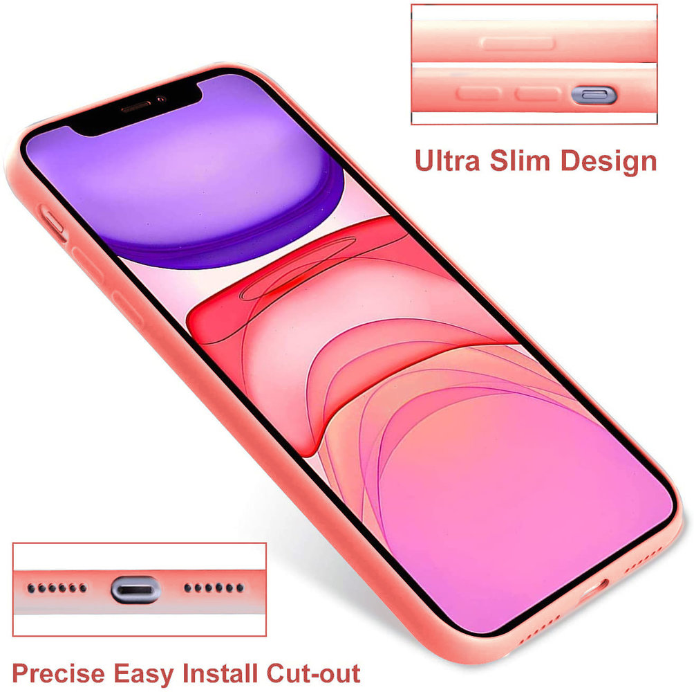 ShieldCase® Shieldcase Siliconen hoesje met camera bescherming iPhone 11 (roze)