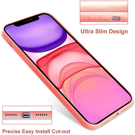 ShieldCase® Shieldcase Siliconen hoesje met camera bescherming iPhone 11 (roze)