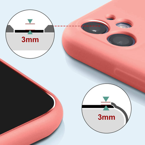 ShieldCase® Shieldcase Siliconen hoesje met camera bescherming iPhone 11 (roze)