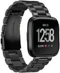 Fitbit Versa stalen bandje (zwart)