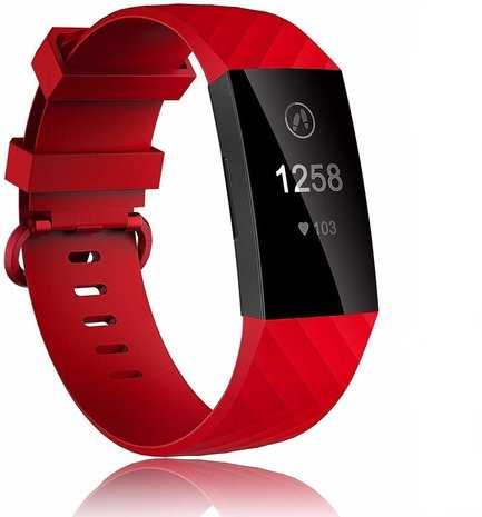 Fitbit Charge 3 silicone band (rood)