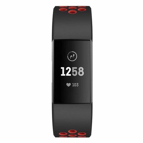 Fitbit Charge 3 sport band (zwart rood) Fitbit Charge 3 sport band (zwart rood)