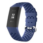 Fitbit Charge 4 siliconen bandje met gaatjes (donkerblauw)
