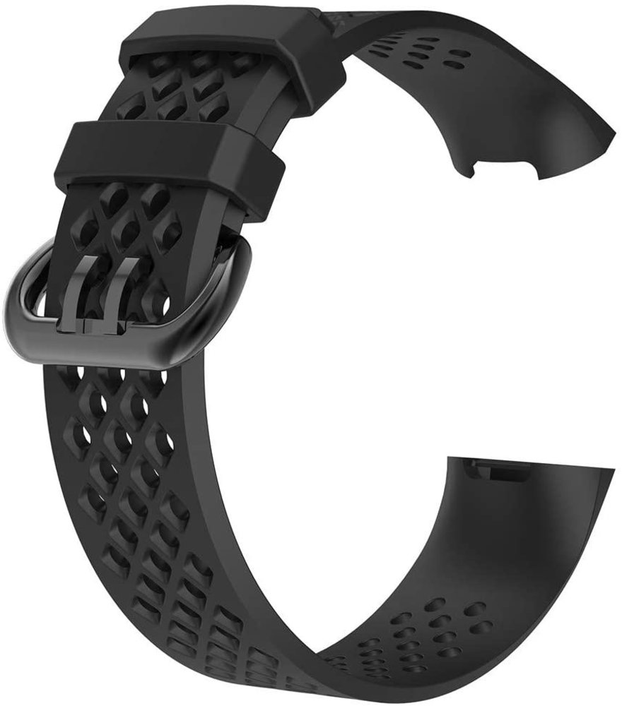 Fitbit Charge 3 siliconen bandje met gaatjes (zwart)