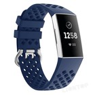 Fitbit Charge 3 siliconen bandje met gaatjes (donkerblauw)