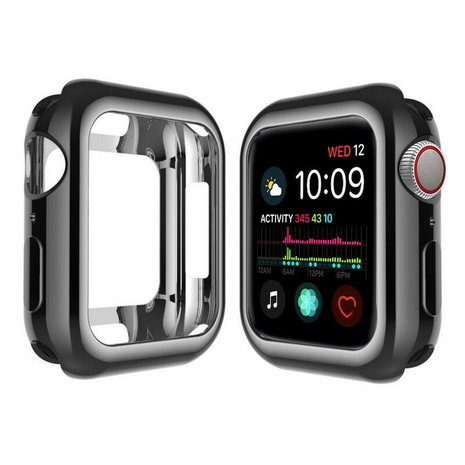 Apple Watch silicone case (zwart-metalic)