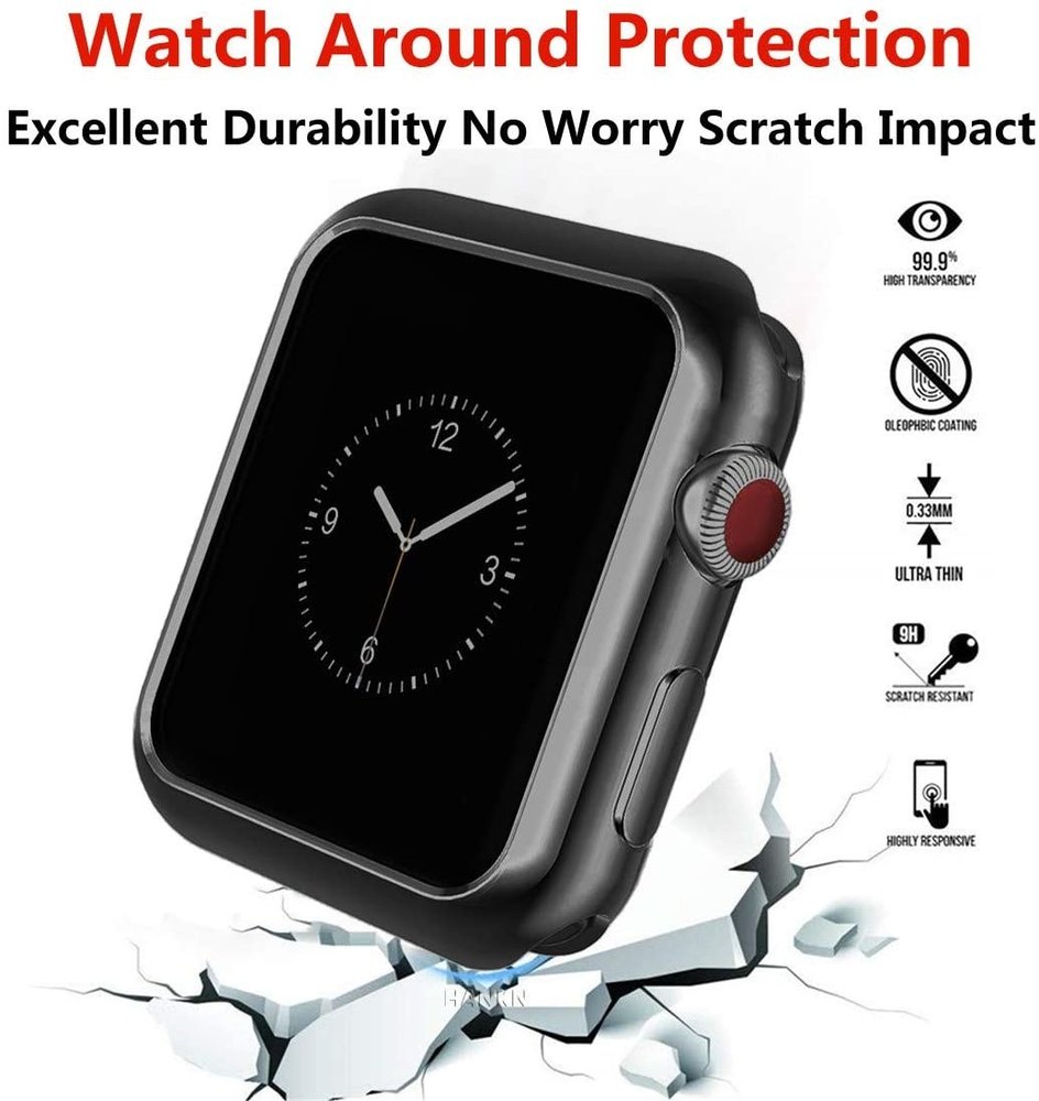 Apple Watch silicone case (zwart-metalic)