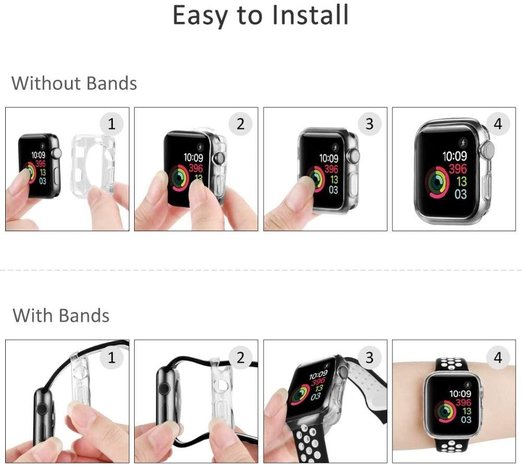 Apple Watch silicone case (zwart-metalic)