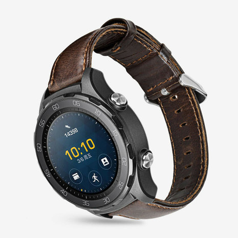Huawei Watch GT bandje leer (donkerbruin) Huawei Watch GT bandje leer (donkerbruin)