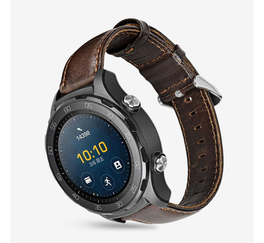 Huawei Watch GT bandje leer (donkerbruin)