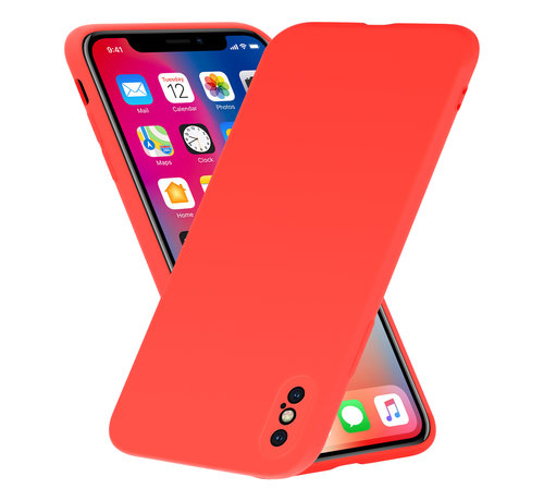 Siliconen hoesje met camera bescherming X / iPhone Xs (rood) - Phone-Factory