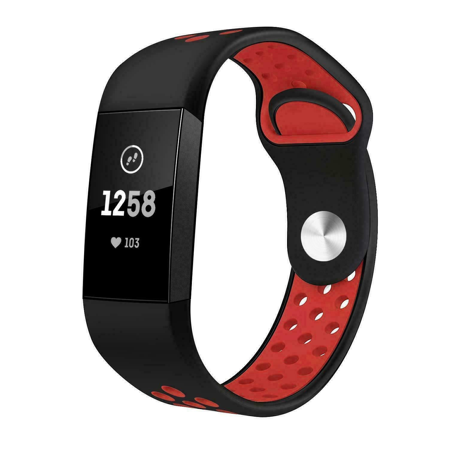Fitbit Charge 4 sport band (zwart rood) - Phone-Factory