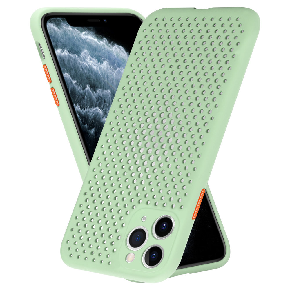 ShieldCase® Shieldcase siliconen hoesje met gaatjes iPhone 11 Pro (lichtgroen)