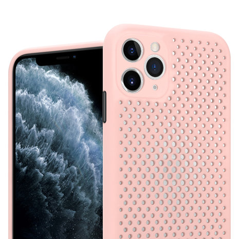 ShieldCase® Shieldcase siliconen hoesje met gaatjes iPhone 11 Pro (roze)