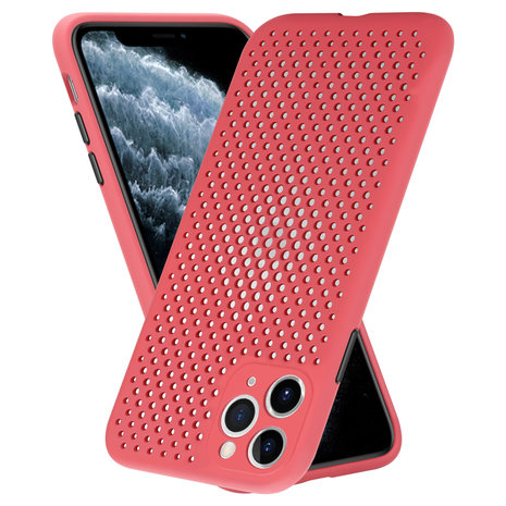 ShieldCase® Shieldcase siliconen hoesje met gaatjes iPhone 11 Pro (rood)