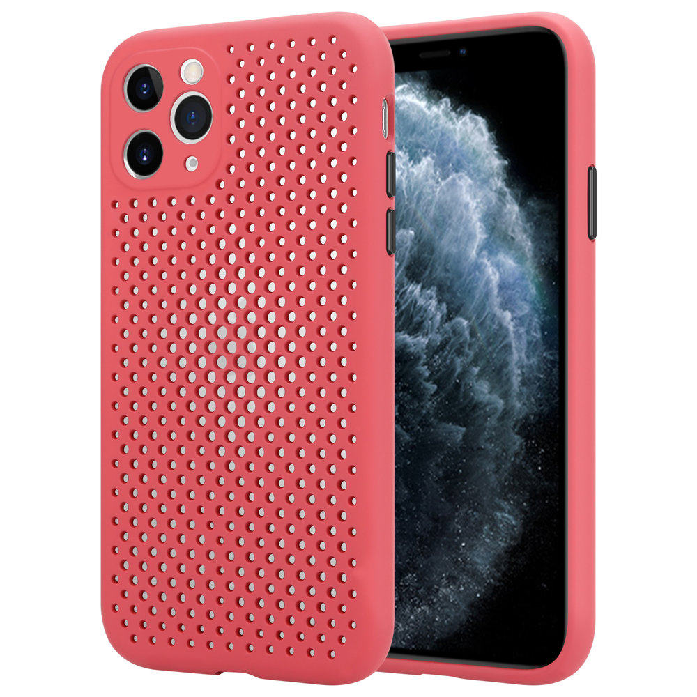 ShieldCase® Shieldcase siliconen hoesje met gaatjes iPhone 11 Pro (rood)