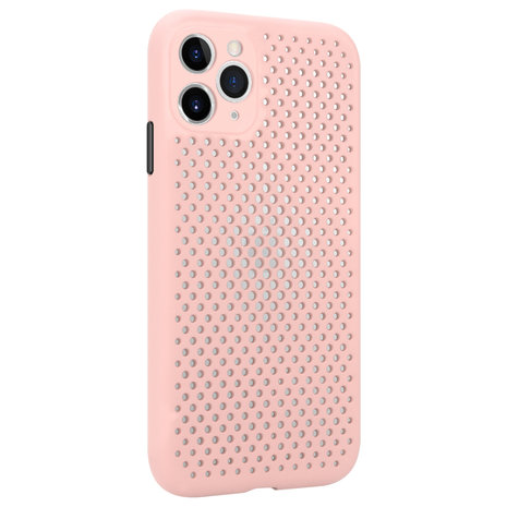 ShieldCase® Shieldcase siliconen hoesje met gaatjes iPhone 11 Pro Max (roze)