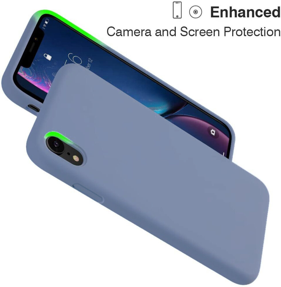 ShieldCase® ShieldCase Silicone case iPhone Xr (lavendel grijs) met Privacy Glas