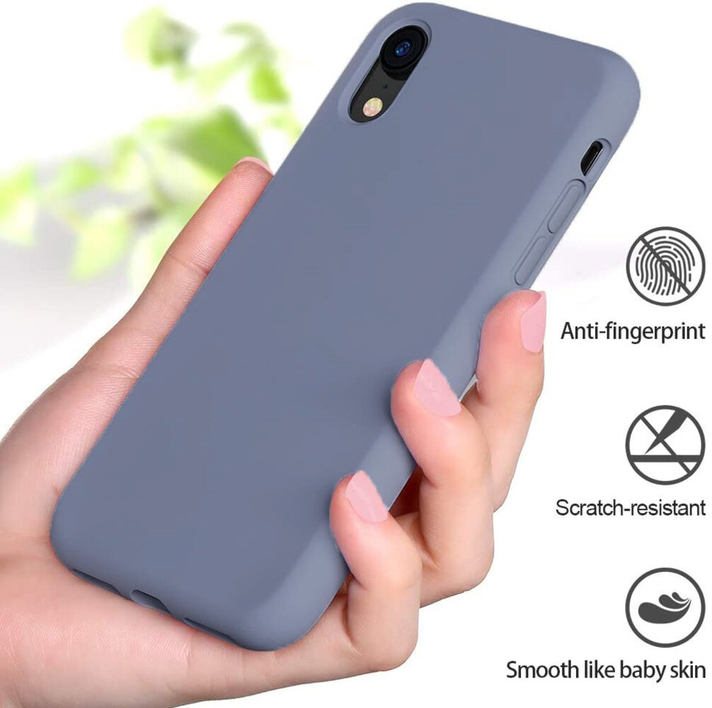 ShieldCase® ShieldCase Silicone case iPhone Xr (lavendel grijs) met Privacy Glas