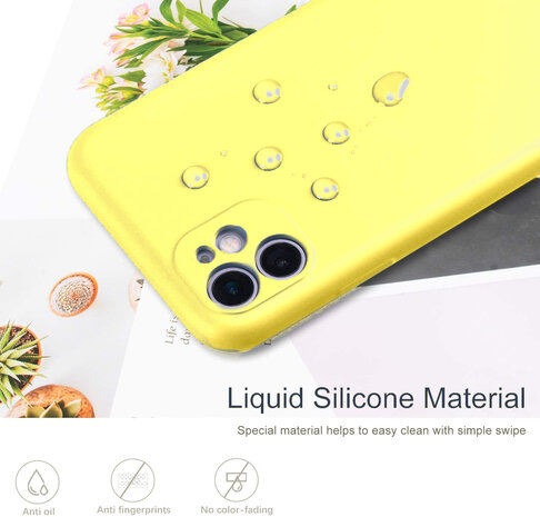 ShieldCase® Shieldcase Siliconen hoesje met camera bescherming iPhone 11 (geel) met Privacy Glas
