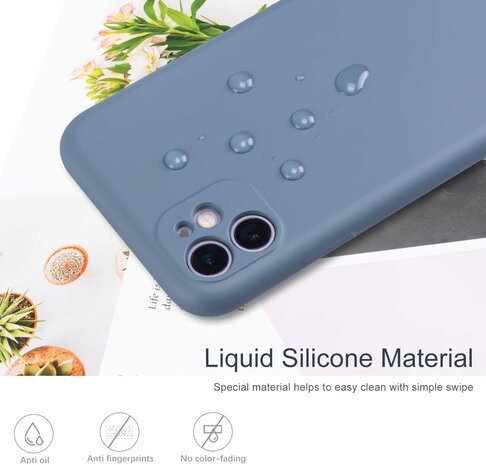 ShieldCase® Shieldcase Siliconen hoesje met camera bescherming iPhone 11 (lavendel grijs) met Privacy Glas