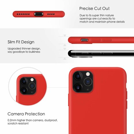ShieldCase® ShieldCase Silicone case iPhone 11 Pro (rood) met Privacy Glas