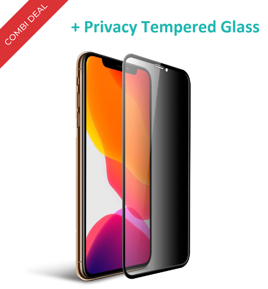 ShieldCase® Shieldcase Siliconen hoesje met camera bescherming iPhone 11 (geel) met Privacy Glas