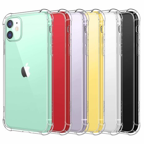Telefoonhoesje Geschikt Voor IPhone 16 Plus Transparant Schokbestendig Siliconen Hoesje Met Stootrand Shockproof Back Cover Case Lichtroze