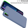 ShieldCase® ShieldCase Silicone case iPhone Xr (lavendel grijs) + glazen screen protector