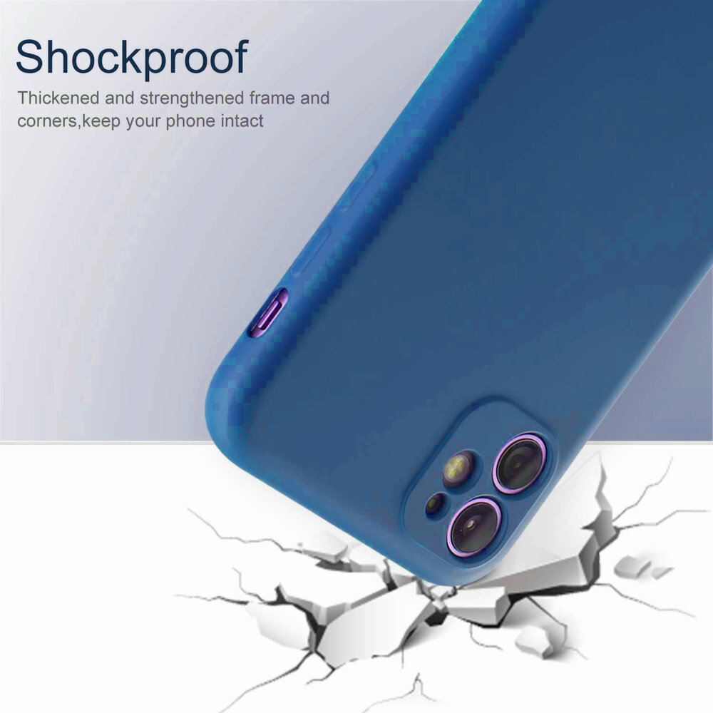 ShieldCase® Shieldcase Siliconen hoesje met camera bescherming iPhone 11 (blauw) + glazen screen protector