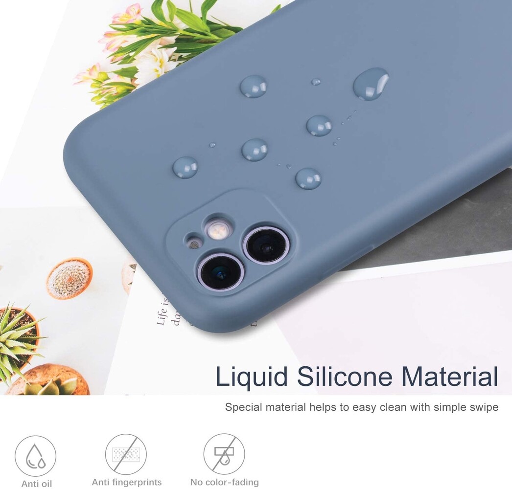 ShieldCase® Shieldcase Siliconen hoesje met camera bescherming iPhone 11 (lavendel grijs) + glazen screen protector